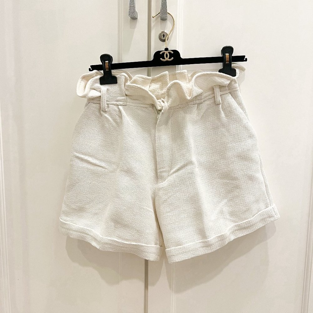 ANAIN Official White Ruffled Shorts